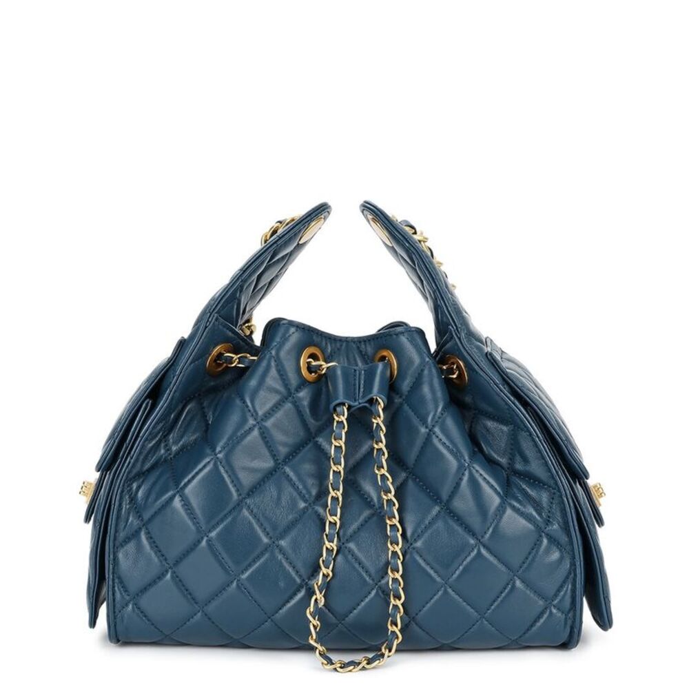 Tiffany & Fred Paris Quilted Leather Shoulder Bag, Blue